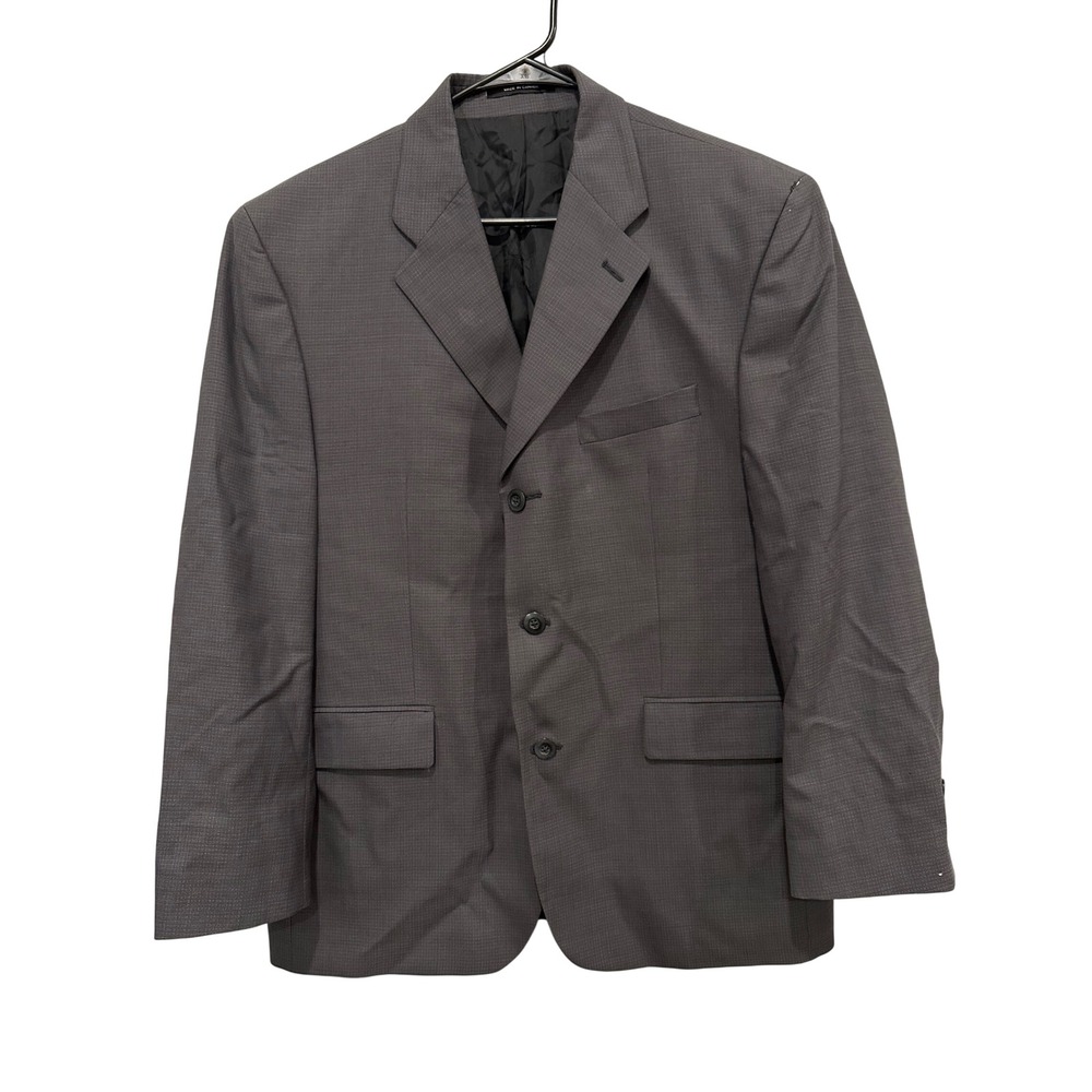 Polo University Ralph Lauren Mens 42S 3 Button Wool Blazer Gray Sport Coat FLAW